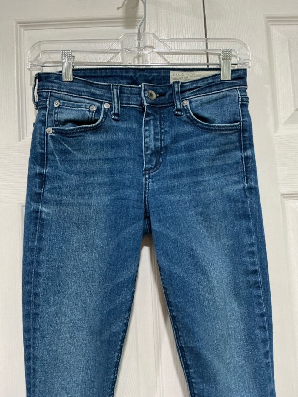 🤎 Rag & Bone Cate Mid-Rise Skinny Blue Denim Jeans - 0 / 25 - Picture 3 of 9
